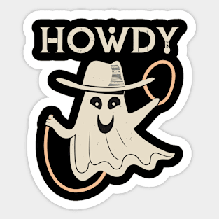 Howdy Ghost || Cute Halloween || Happy Ghost Sticker